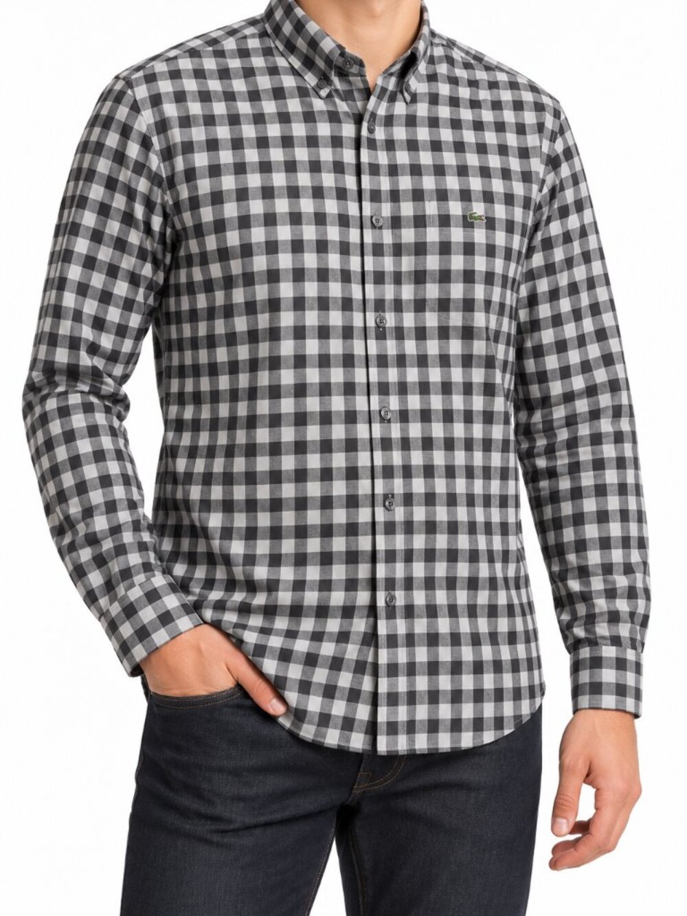 Lacoste Gingham Check Cotton Button Down Shirt Men’s Size 40